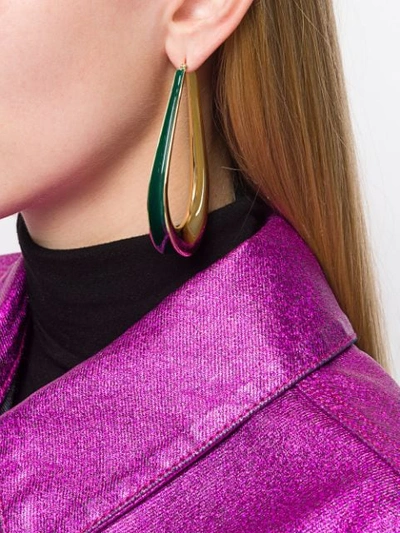 ANNELISE MICHELSON ENAMEL HOOP EARRINGS - 金色