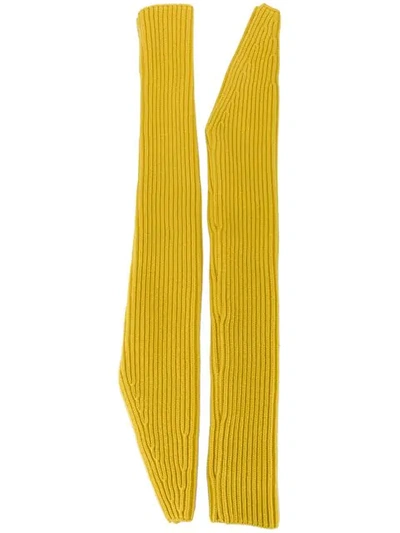 Shop Calvin Klein Collection Long Length Fingerless Gloves In Yellow