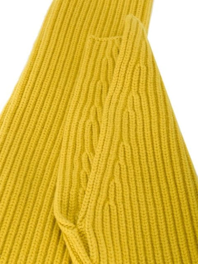 Shop Calvin Klein Collection Long Length Fingerless Gloves In Yellow