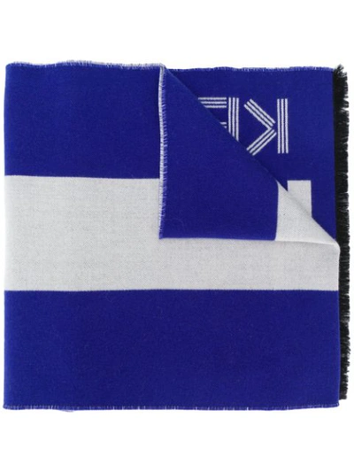 Shop Kenzo Gestreifter Schal In Blue