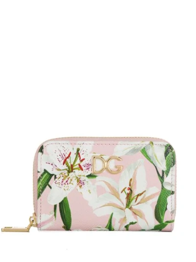 Shop Dolce & Gabbana Lilium-print Wallet In Hfkk8 Pink