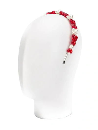 Shop Simone Rocha Jewel Embellished Headband In Red