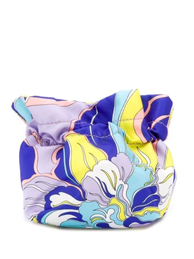 Shop Emilio Pucci Print Make Up Bag In 067 Viola/lime