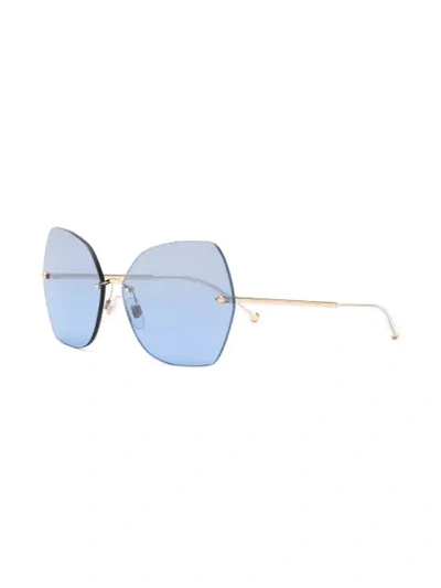 Shop Dolce & Gabbana Oversized Sunglasses In Metallic