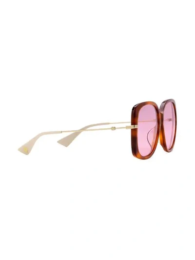 Shop Gucci Specialized Fit Square Sunglasses In Pink