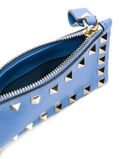 Shop Valentino Garavani Rockstud Card Case In Blue
