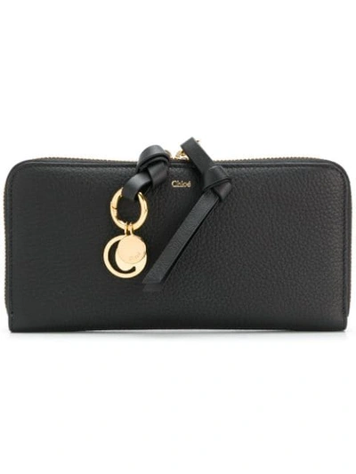 Shop Chloé Alphabet Long Wallet In Black