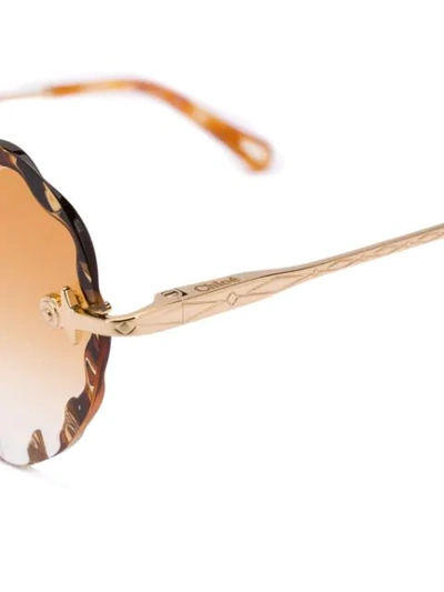 Shop Chloé Rosie Heart-frame Sunglasses In Yellow