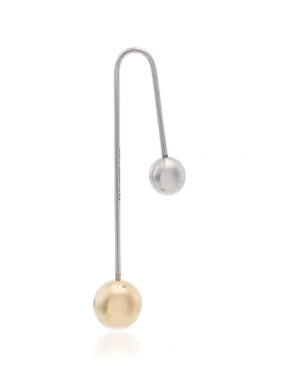 Shop Asherali Knopfer 18k Yellow And White Gold Two Balls Drop Single Earring