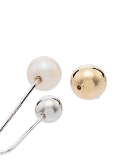 Shop Asherali Knopfer 18k Yellow And White Gold Two Balls Drop Single Earring