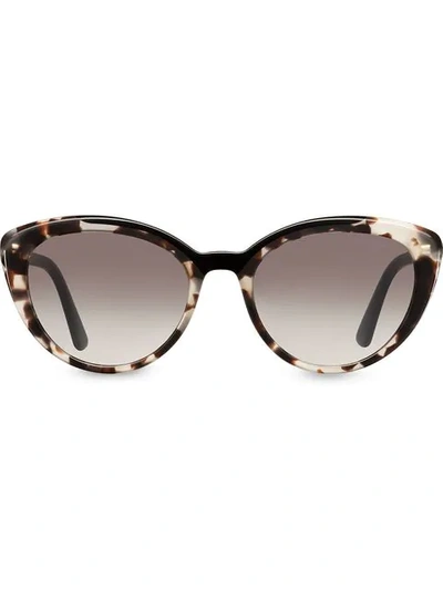 Shop Prada Cat-eye Shaped Sunglasses In Brown