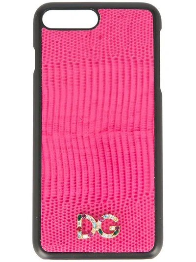 Shop Dolce & Gabbana Logo Iphone 7 Plus Cover In Pink