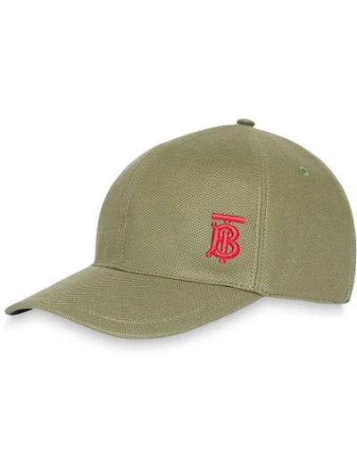 BURBERRY MONOGRAM MOTIF BASEBALL CAP - 绿色