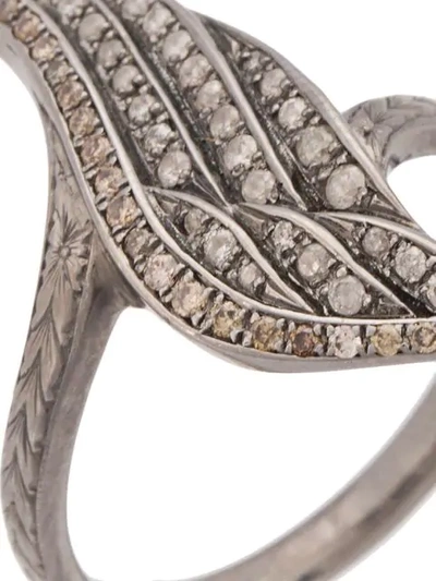 Shop Loree Rodkin 18kt Diamond Wing Ring In Grey