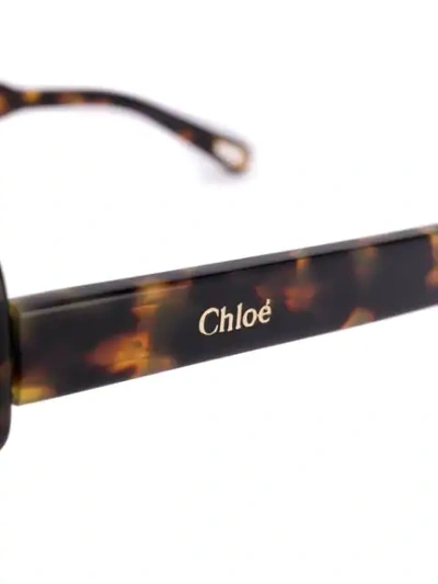 Shop Chloé Willow Geometric-frame Sunglasses In Brown