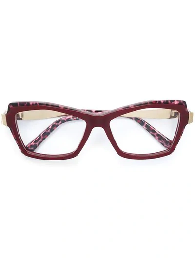Shop Cazal Leopard Print Glasses - Brown