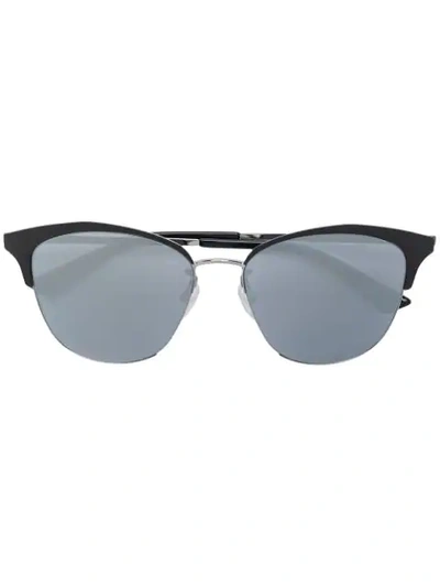 Shop Mcq By Alexander Mcqueen Oversized Mirrored Sunglasses In Black
