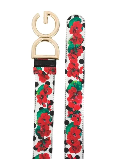 Shop Dolce & Gabbana Logo Buckle Belt In Red