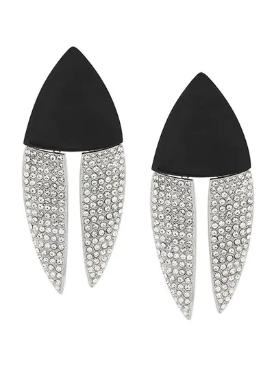 Shop Saint Laurent Articulated Geometric Earrings In Black