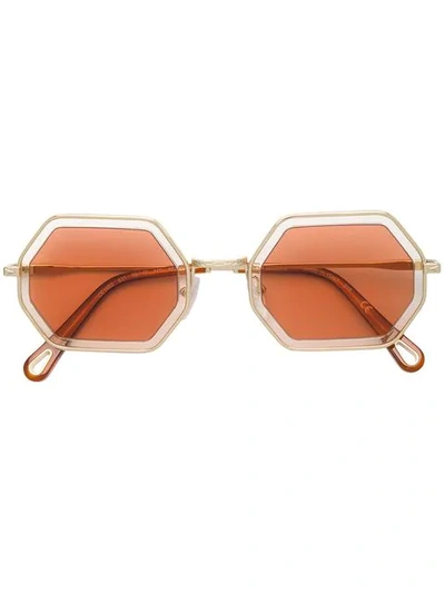 Shop Chloé Octagonal Frame Sunglasses In 831