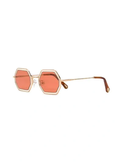 Shop Chloé Octagonal Frame Sunglasses In 831