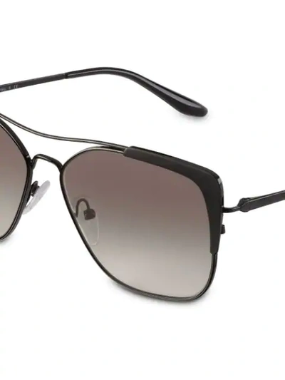 Shop Prada Aviator Frame Sunglasses In Black