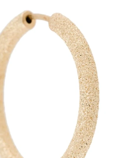 Shop Carolina Bucci Florentine Finish Small Thick Round Hoop Earrings In Yellow