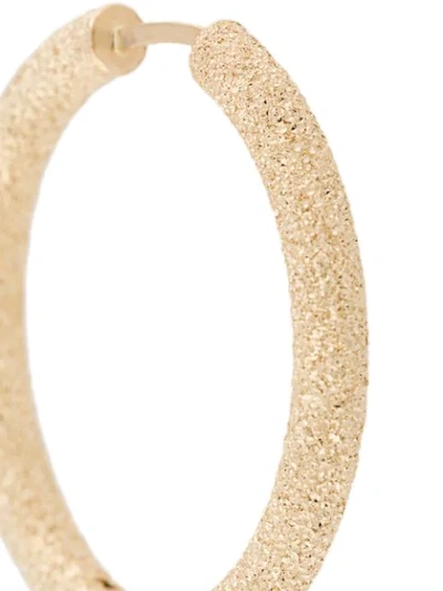 Shop Carolina Bucci Florentine Finish Small Thick Round Hoop Earrings In Yellow