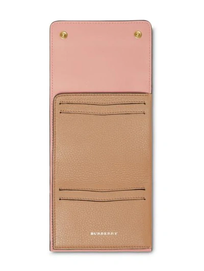 Shop Burberry Small Leather Folding Wallet In Neutrals