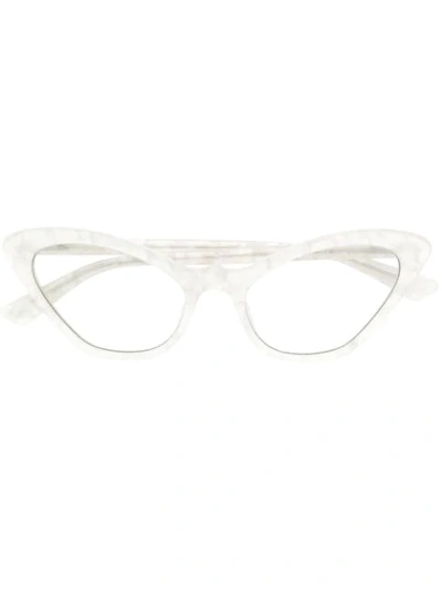 Shop Mcq By Alexander Mcqueen Marble Effect Sunglasses In White