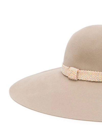 Shop Maison Michel Wide Brim Hat In Neutrals