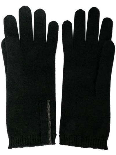 Shop Brunello Cucinelli Fine Knit Gloves In Cn631 Black