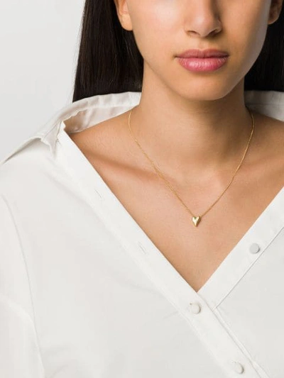 Wouters & Hendrix Gold 18kt Gold Chiseled Heart Pendant Necklace In Gold