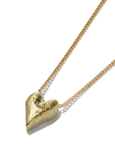 Wouters & Hendrix Gold 18kt Gold Chiseled Heart Pendant Necklace In Gold