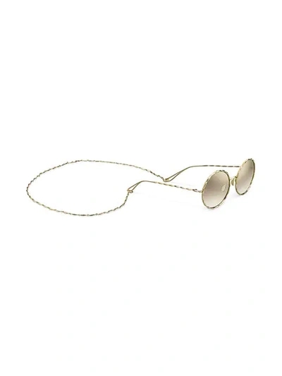 Shop Elie Saab Gradient Round Sunglasses In Brown