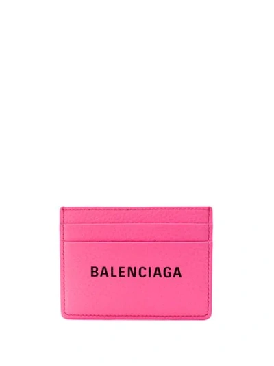 BALENCIAGA EVERYDAY LOGO CARDHOLDER - 粉色