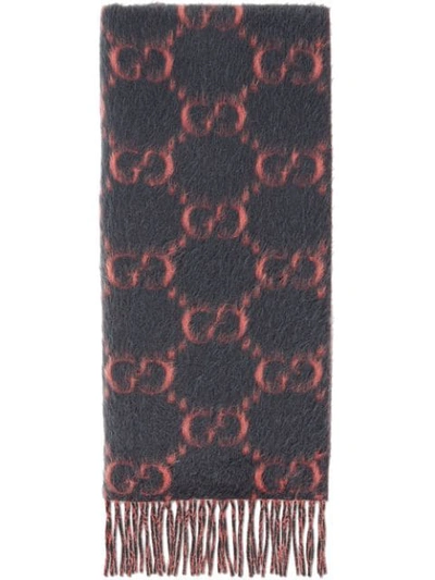 Shop Gucci Gg Alpaca Wool Scarf In Grey