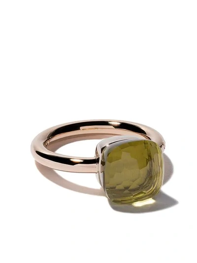 18kt rose & white gold medium Nudo lemon quartz ring