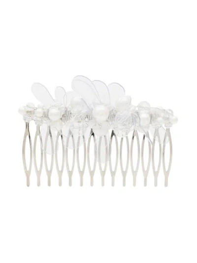 Shop Simone Rocha Crystal And Pearl Comb In White