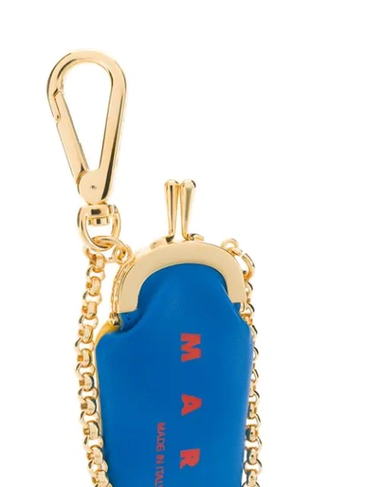 Shop Marni Micro Logo Pouch In Blue