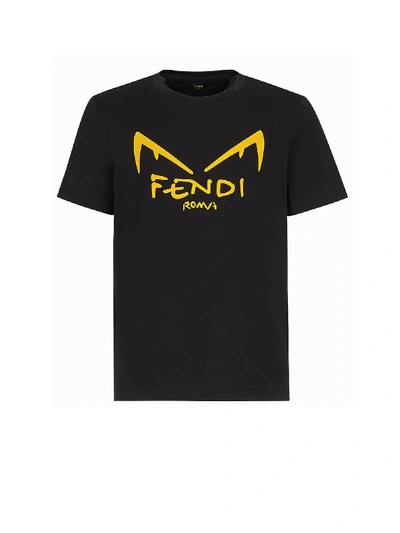 Shop Fendi Devil Eyes T-shirt In Black