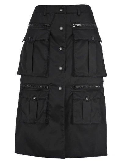 Shop Prada Nylon Gabardine Skirt In Black