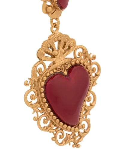 Shop Dolce & Gabbana Heart Pendant Collar Necklace In Gold