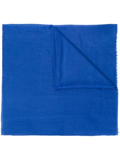 Shop Allude Frayed Scarf In Blue