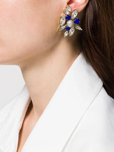 Shop Shourouk Crystal Earrings In White