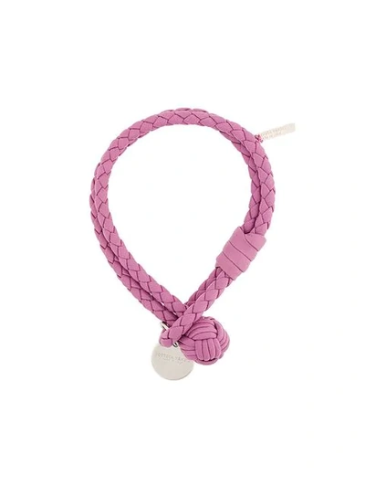 Shop Bottega Veneta Twilight Intrecciato Nappa Bracelet In Pink