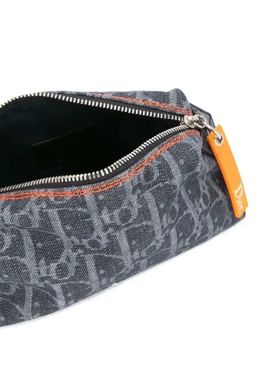 Pre-owned Dior  Denim Trotter Cosmetic Bag In Blue