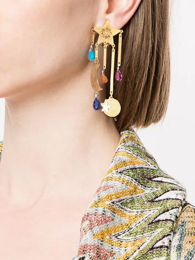 Shop Mercedes Salazar Star And Moon Earrings In Gold