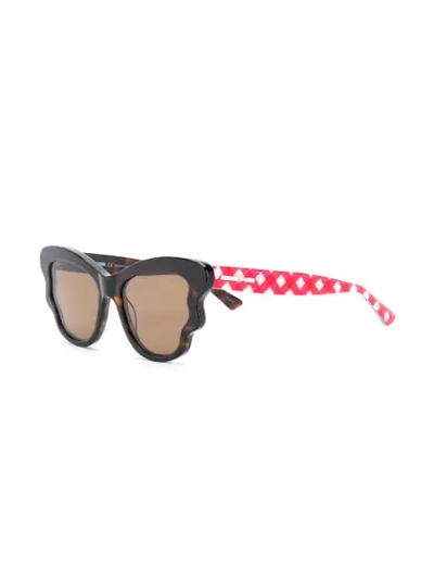 Shop Mcq By Alexander Mcqueen Oversized Cat-eye Sunglasses In Brown