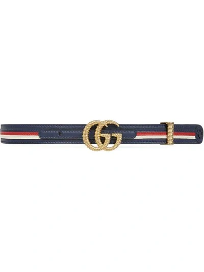 Shop Gucci Torchon Double G Belt In 4266 Blue
